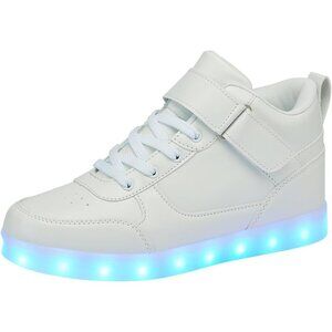 ⚡Unisex White High Top USB Charging Light Up Shoes Sports LED Dancing Sneakers